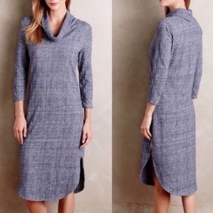 Anthropologie Saturday Sunday Chemise Sweater Dress Cowl Neck Blue Sz XS